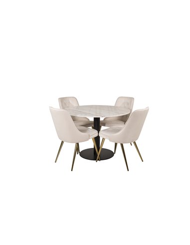 Matgrupp Estelle med Velvet Deluxe matstolar