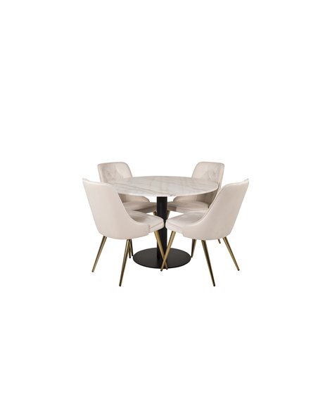 Matgrupp Estelle med Velvet Deluxe matstolar