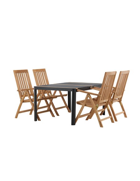 Matgrupp Togo med Kenya matstolar, 150 × 90 cm