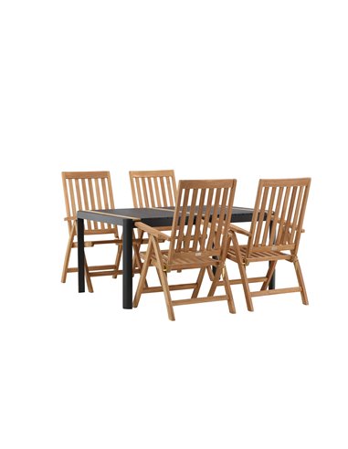 Matgrupp Togo med Kenya matstolar, 150 × 90 cm