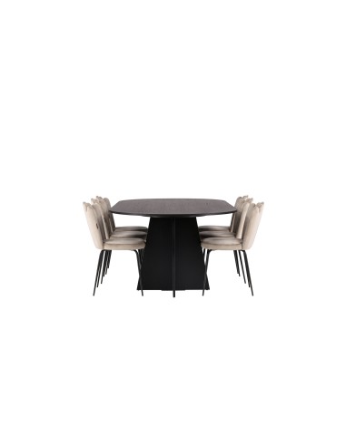 Matgrupp Bootcut med Limhamn matstolar, 230 × 115 cm