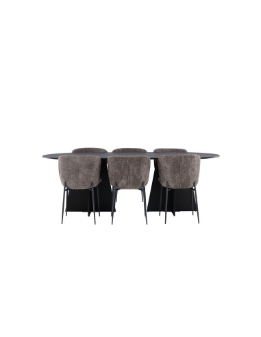 Matgrupp Bootcut med Modesto matstolar, 230 × 115 cm