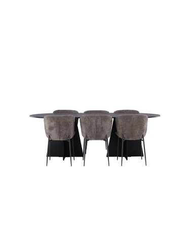 Matgrupp Bootcut med Modesto matstolar, 230 × 115 cm