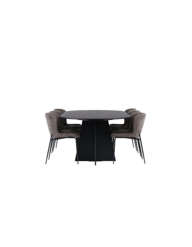 Matgrupp Bootcut med Modesto matstolar, 230 × 115 cm