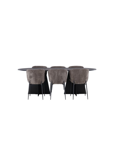 Matgrupp Bootcut med Modesto matstolar, 230 × 115 cm