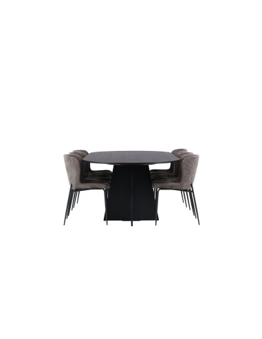 Matgrupp Bootcut med Modesto matstolar, 230 × 115 cm