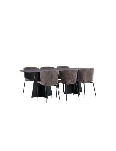 Matgrupp Bootcut med Modesto matstolar, 230 × 115 cm