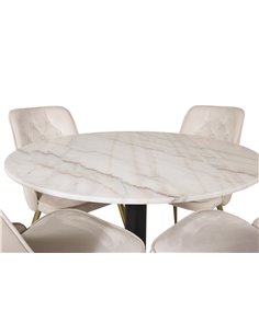 Matgrupp Estelle med Velvet Deluxe matstolar 2