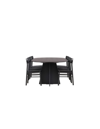 Matgrupp Bootcut med Montros matstolar, 230 × 115 cm