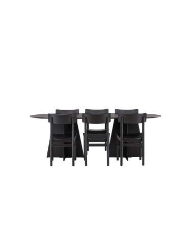 Matgrupp Bootcut med Montros matstolar, 230 × 115 cm
