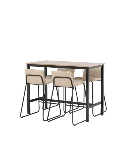 Matgrupp Camden med Bisbee matstolar, 120 × 60 cm