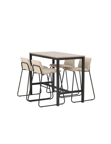 Matgrupp Camden med Bisbee matstolar, 120 × 60 cm