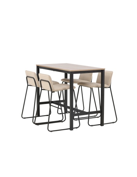 Matgrupp Camden med Bisbee matstolar, 120 × 60 cm