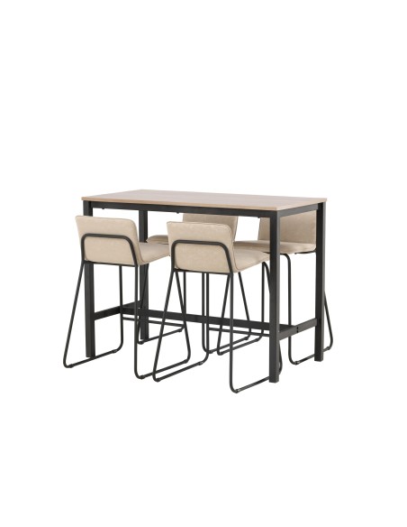 Matgrupp Camden med Bisbee matstolar, 120 × 60 cm