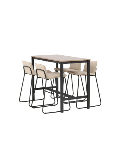 Matgrupp Camden med Bisbee matstolar, 120 × 60 cm