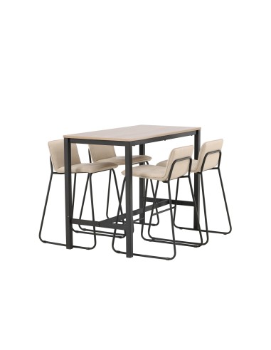 Matgrupp Camden med Bisbee matstolar, 120 × 60 cm