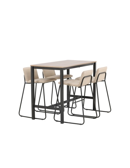 Matgrupp Camden med Bisbee matstolar, 120 × 60 cm