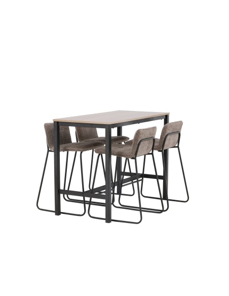 Matgrupp Camden med Bisbee matstolar, 120 × 60 cm