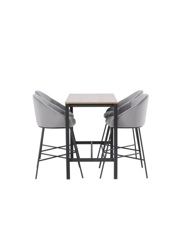 Matgrupp Camden med Velvet matstolar, 120 × 60 cm