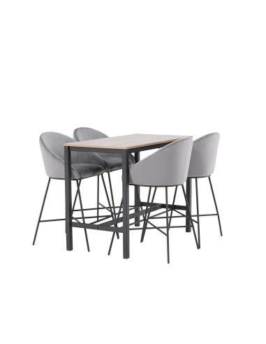 Matgrupp Camden med Velvet matstolar, 120 × 60 cm