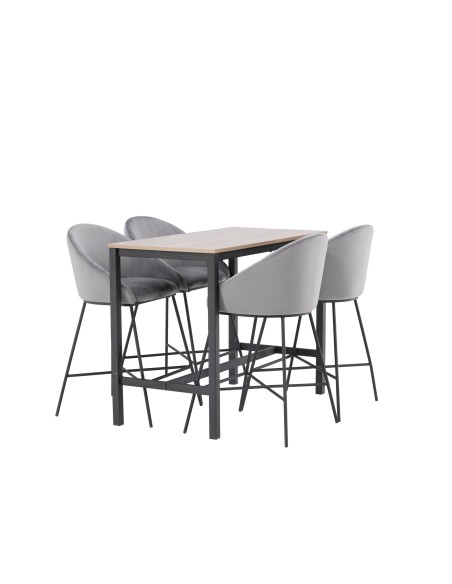 Matgrupp Camden med Velvet matstolar, 120 × 60 cm