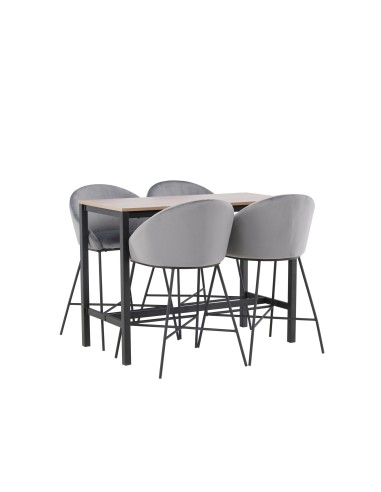 Matgrupp Camden med Velvet matstolar, 120 × 60 cm