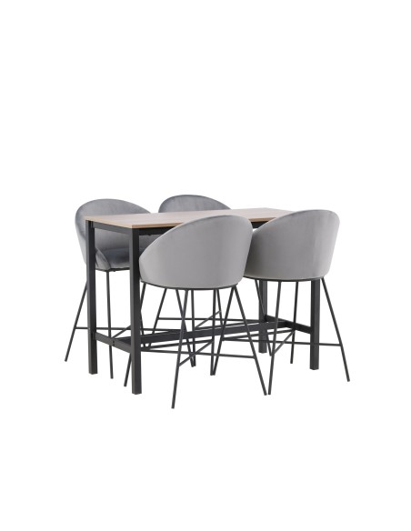 Matgrupp Camden med Velvet matstolar, 120 × 60 cm