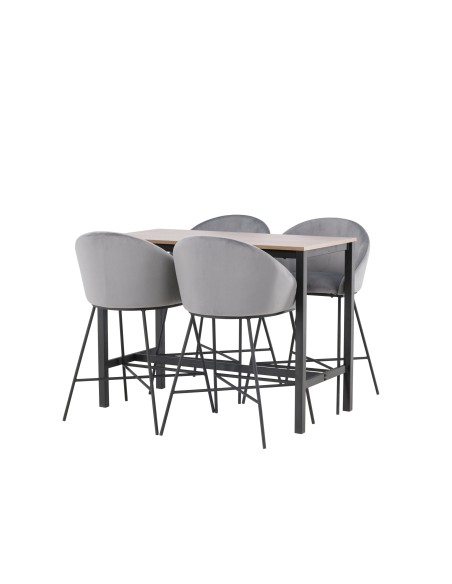 Matgrupp Camden med Velvet matstolar, 120 × 60 cm