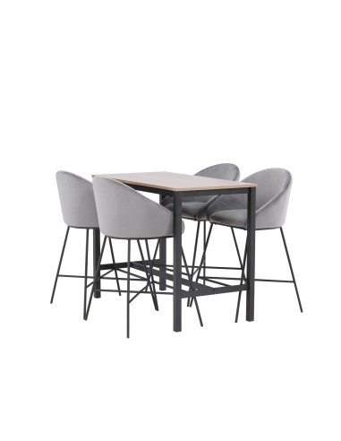 Matgrupp Camden med Velvet matstolar, 120 × 60 cm