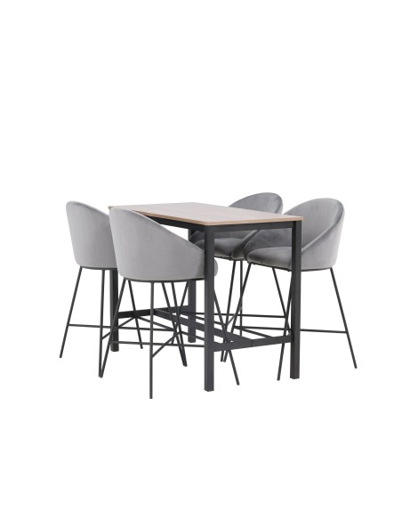 Matgrupp Camden med Velvet matstolar, 120 × 60 cm