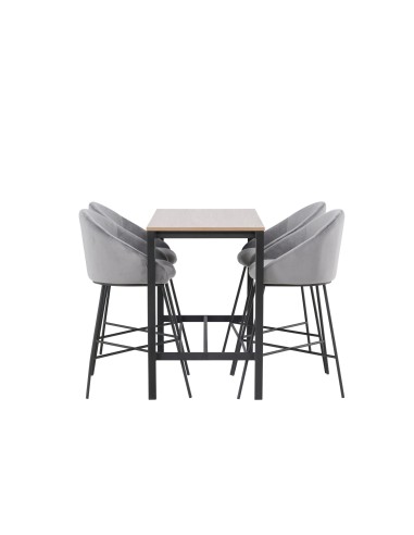 Matgrupp Camden med Velvet matstolar, 120 × 60 cm