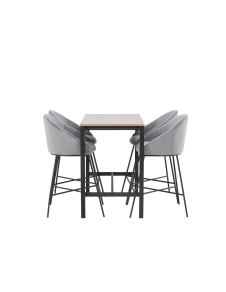 Matgrupp Camden med Velvet matstolar, 120 × 60 cm