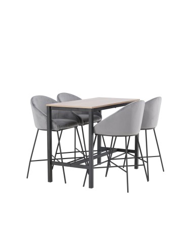 Matgrupp Camden med Velvet matstolar, 120 × 60 cm