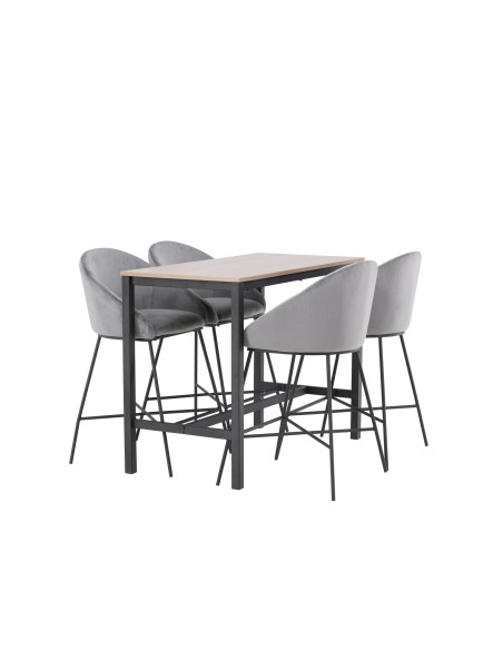 Matgrupp Camden med Velvet matstolar, 120 × 60 cm