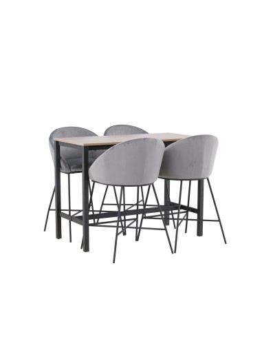 Matgrupp Camden med Velvet matstolar, 120 × 60 cm
