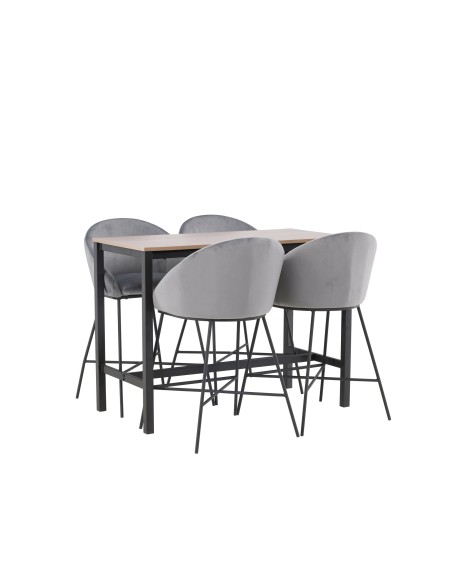 Matgrupp Camden med Velvet matstolar, 120 × 60 cm