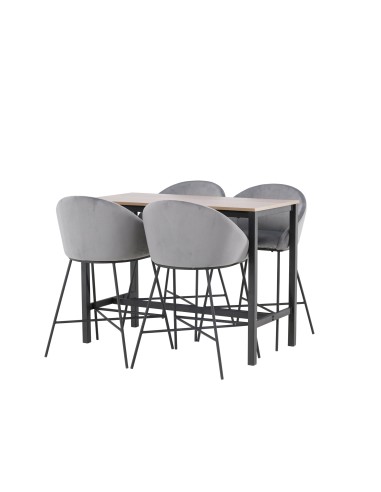 Matgrupp Camden med Velvet matstolar, 120 × 60 cm