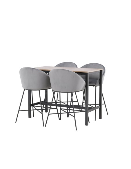 Matgrupp Camden med Velvet matstolar, 120 × 60 cm