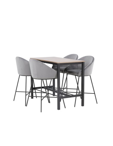 Matgrupp Camden med Velvet matstolar, 120 × 60 cm