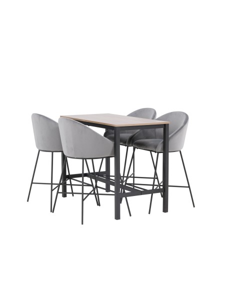 Matgrupp Camden med Velvet matstolar, 120 × 60 cm