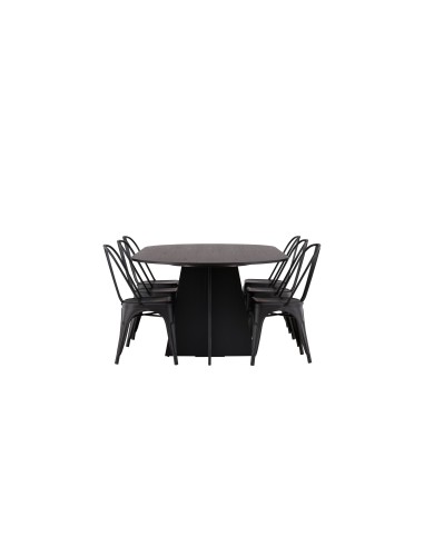 Matgrupp Bootcut med Tempe matstolar, 230 × 115 cm