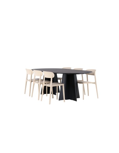 Matgrupp Bootcut med Åstol matstolar, 230 × 115 cm