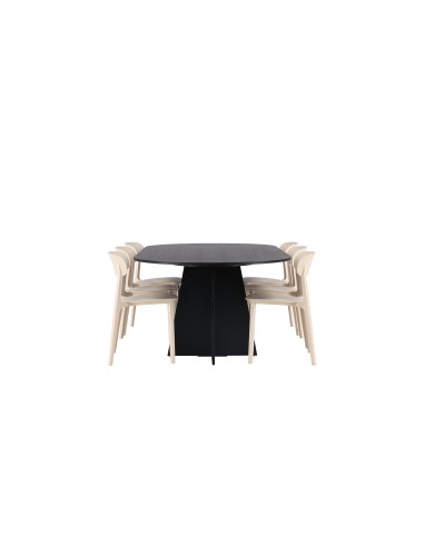 Matgrupp Bootcut med Åstol matstolar, 230 × 115 cm