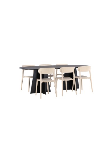 Matgrupp Bootcut med Åstol matstolar, 230 × 115 cm