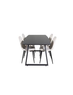 Matgrupp Inca med Polar matstolar, 160 × 85 cm