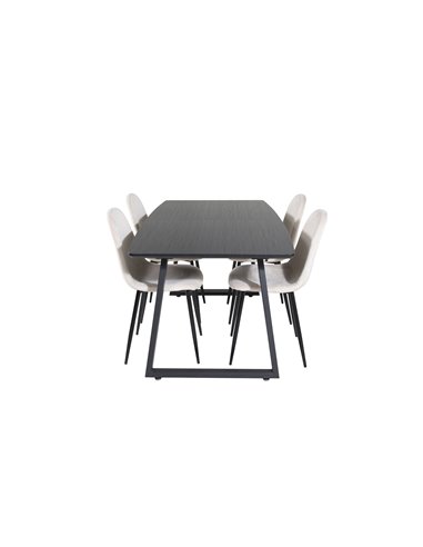 Matgrupp Inca med Polar matstolar, 160 × 85 cm