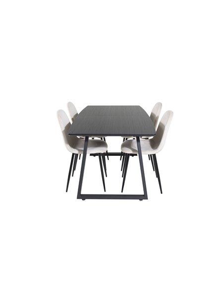 Matgrupp Inca med Polar matstolar, 160 × 85 cm
