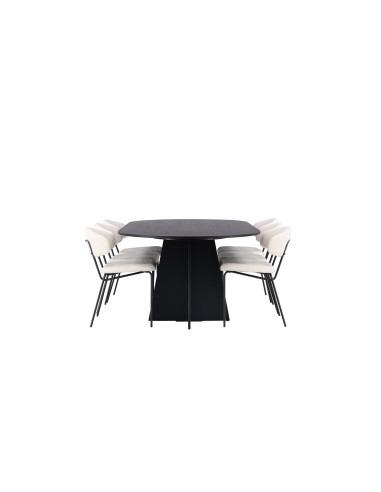 Matgrupp Bootcut med Chico matstolar, 230 × 115 cm