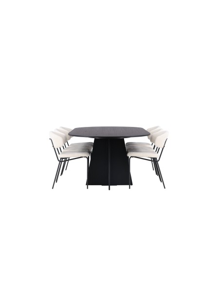 Matgrupp Bootcut med Chico matstolar, 230 × 115 cm