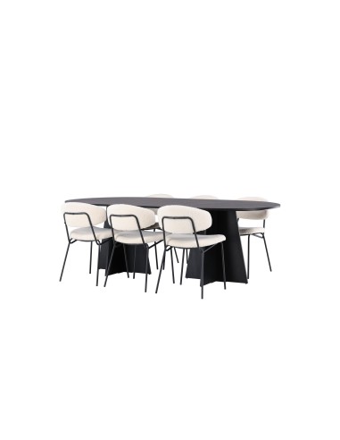 Matgrupp Bootcut med Chico matstolar, 230 × 115 cm